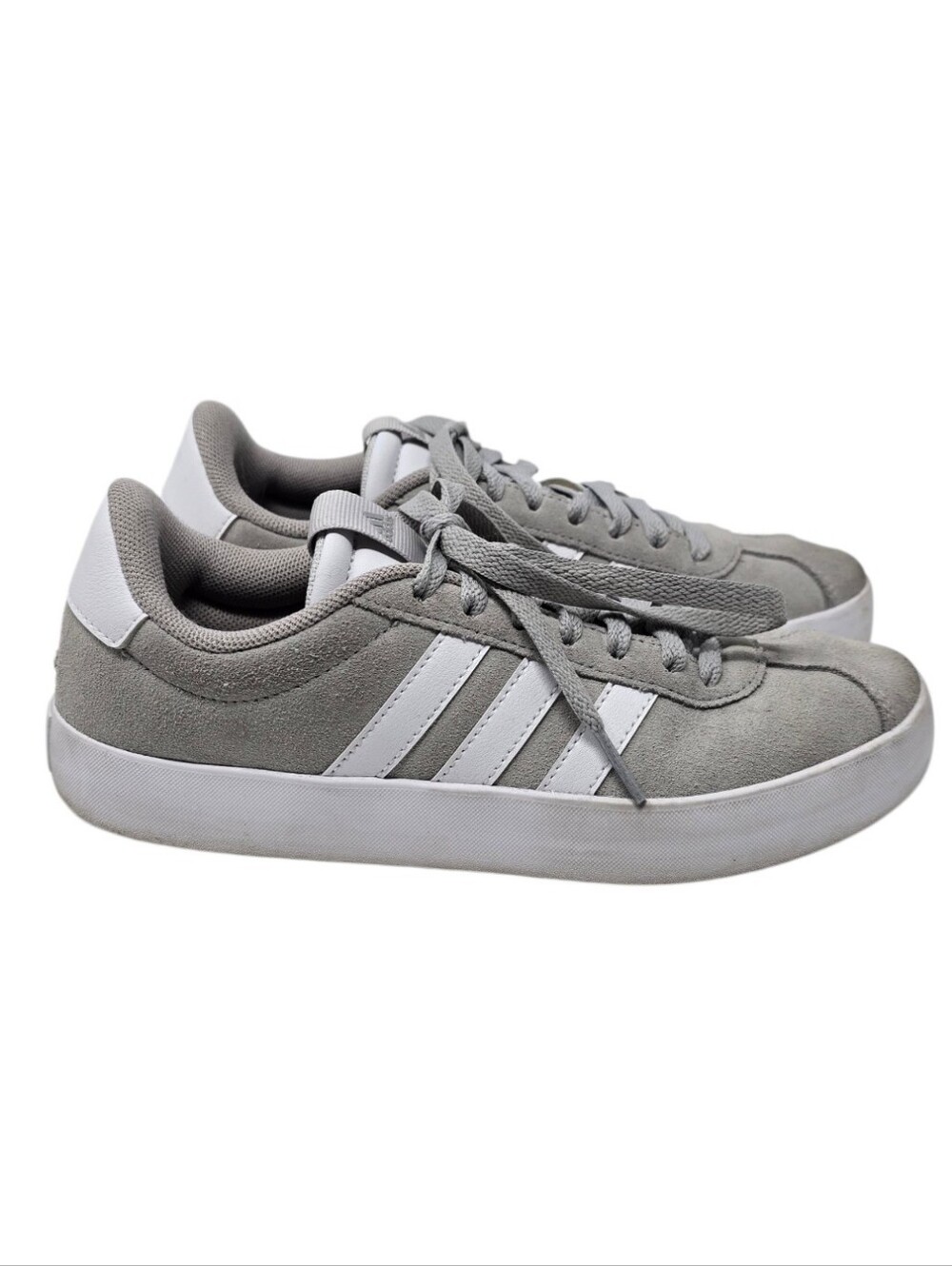 Adidas VL Court 3.0 Suede Sneaker Gray White Women's 5.5